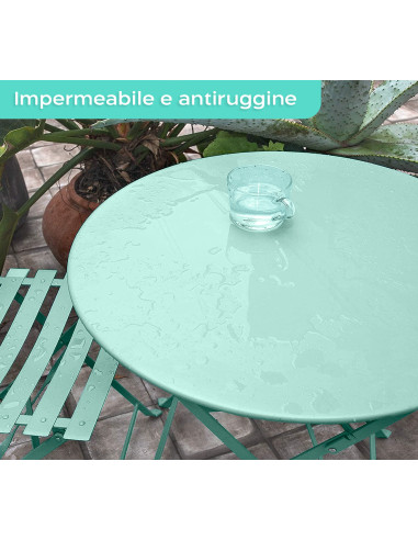 Set Tavolo con Sedie da Esterno in Alluminio...