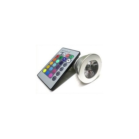 Faretto led rgb con telecomando segnapasso 3w multicolore