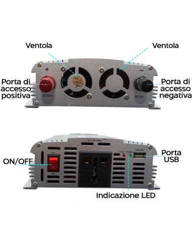 Inverter Trasformatore Multiuso 4000W DC12V...