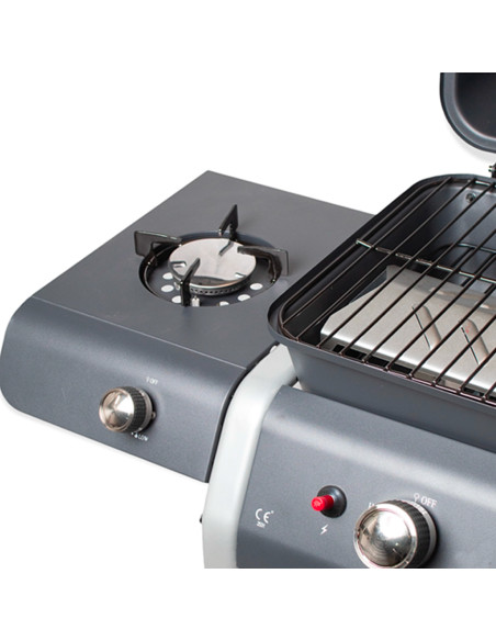 Barbecue KeGrill BBQ KE601 a Gas e Pietra Lavica con Fornello 110X100X50cm