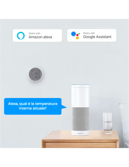 Termostato Digitale Controllo Temperatura e Umidità Wi-Fi 2.4 Controllo Remoto