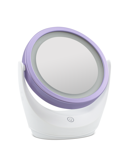 Specchio Cosmetico Make Up Zoom 5x da Tavola Luce a Led Naturale Rotazione 360°