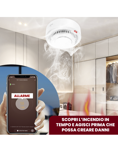Rilevatore di Fumo Wireless Controllo con App...