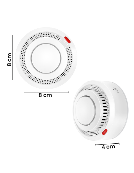 Rilevatore di Fumo Wireless Controllo con App Allarme Intelligente WI-Fi Sonoro