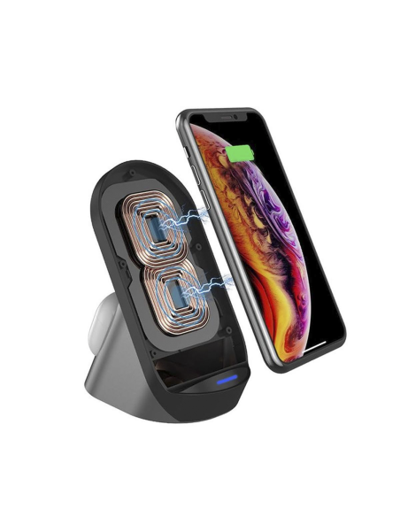 Stazione di Ricarica 3 in 1 Caricabatterie Wireless Magnetico Cuffie Smartwatch
