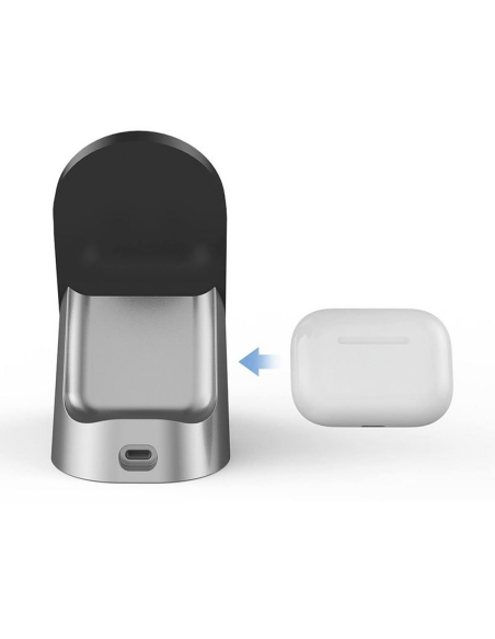 Stazione di Ricarica 3 in 1 Caricabatterie Wireless Magnetico Cuffie Smartwatch
