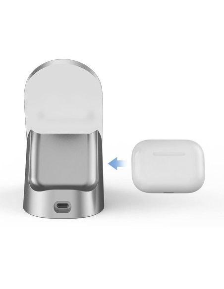 Stazione di Ricarica 3 in 1 Caricabatterie Wireless Magnetico Cuffie Smartwatch