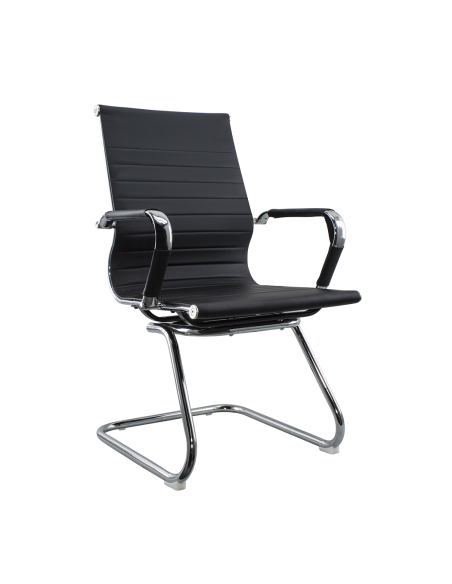 Set 2 Poltrona ISAAC Sedia Sala Attesa Ufficio Metallo ed Ecopelle H95x50x45cm