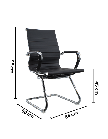 Set 2 Poltrona ISAAC Sedia Sala Attesa Ufficio Metallo ed Ecopelle H95x50x45cm