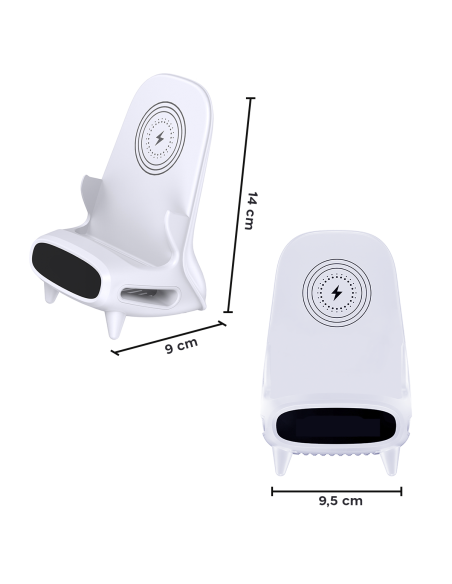 Stazione di Ricarica Wireless Induzione Amplifica Suoni per Smartphone Tablet