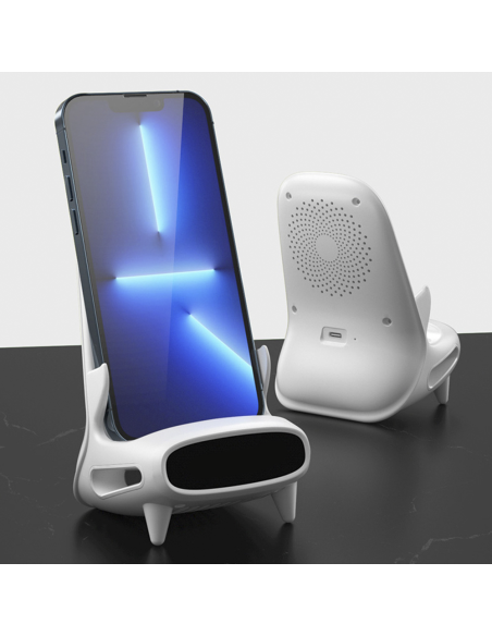 Stazione di Ricarica Wireless Induzione Amplifica Suoni per Smartphone Tablet