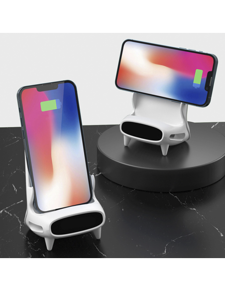 Stazione di Ricarica Wireless Induzione Amplifica Suoni per Smartphone Tablet