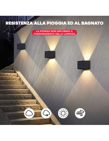 Lampada Solare Applique da Parete Doppia...