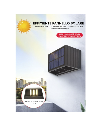 Lampada Solare Applique da Parete Doppia...