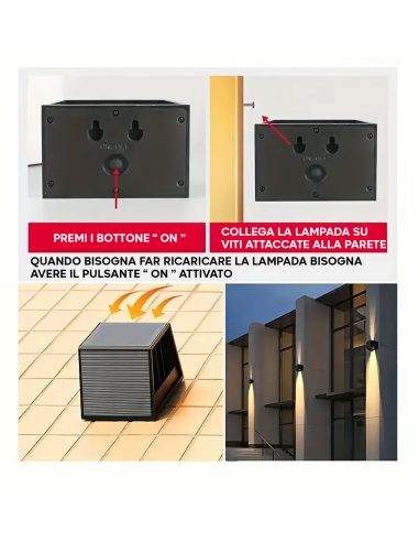 Lampada Solare Applique da Parete Doppia...