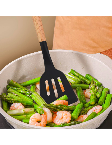 Set 12 Utensili da Cucina Mestoli Silicone Alimentare Antiaderente Antigraffio