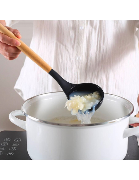 Set 12 Utensili da Cucina Mestoli Silicone Alimentare Antiaderente Antigraffio