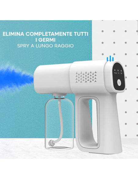 Vaporizzatore Spray 380ml Sterilizzatore Ambienti 15W Nebulizzatore Ricaricabile