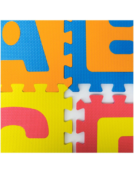 Tappeto Puzzle da Gioco Bambini 10pz Componibile 232019 con Lettere 29.5x29.5 cm