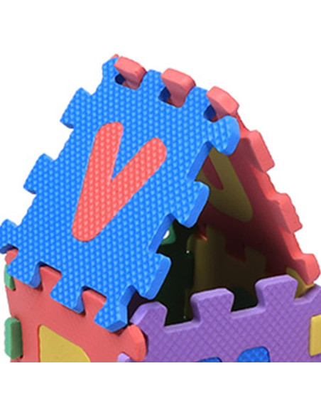 Tappeto Puzzle da Gioco Bambini 10pz Componibile 232019 con Lettere 29.5x29.5 cm