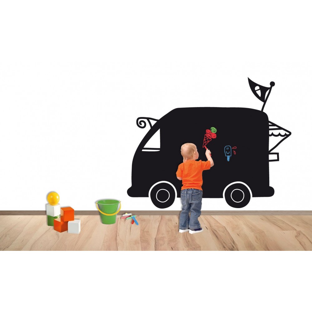 Lavagna adesiva nera con gessetti colorati 200...