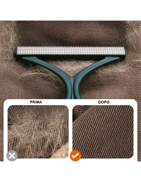 Set 2 Levapelucchi Manuale Spazzola Raschietto Rimuove Pelo Animale Portatile