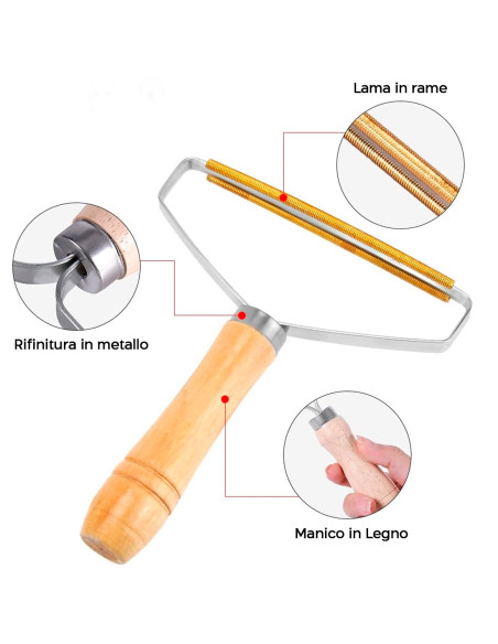 Set 2 Levapelucchi Manuale Spazzola Raschietto Rimuove Pelo Animale Portatile