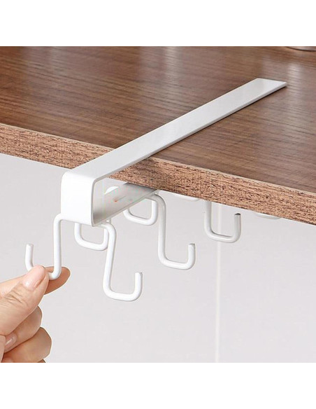 Stand Sospeso Porta Bicchieri Tazze 12 Ganci Portaoggetti Metallo Multifunzione