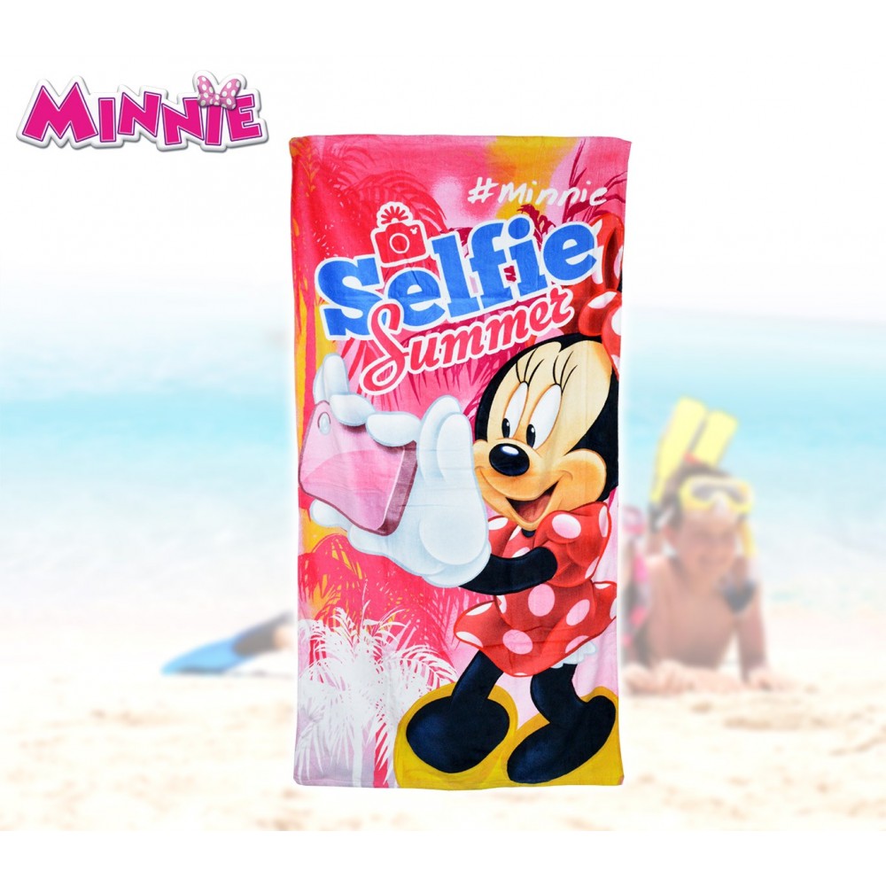 WD16933 Telo mare Minnie Selfie70x140 cm 100% cotone