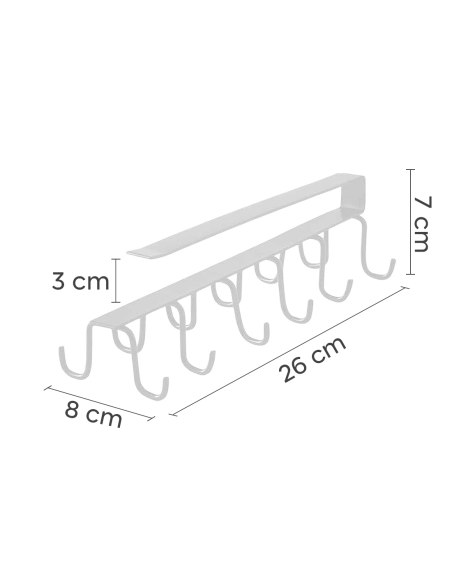 Stand Sospeso Porta Bicchieri Tazze 12 Ganci Portaoggetti Metallo Multifunzione