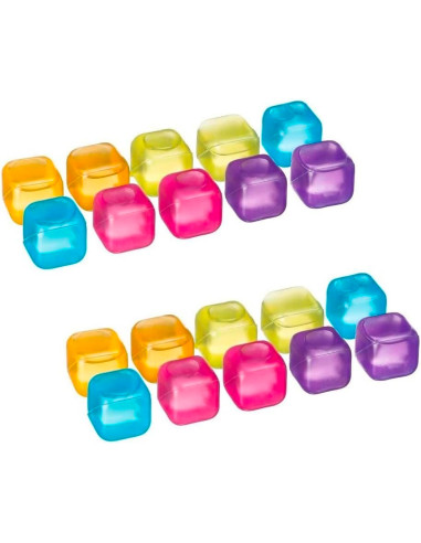 Cubetti di Ghiaccio Riutilizzabili in Silicone Pack 20pz Ghiacciolini Colorati