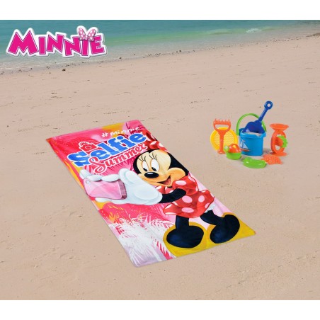 WD16933 Telo mare Minnie Selfie70x140 cm 100% cotone