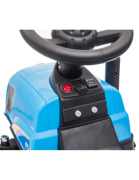 Trattore Elettrico Bambini LT921 New Holland Small con Rimorchio 6V Luci e Suoni