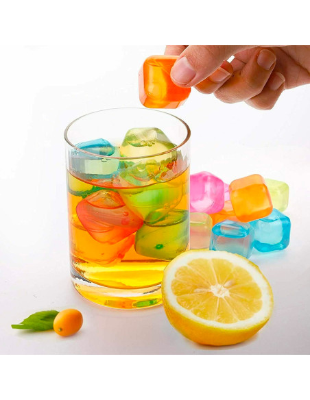 Cubetti di Ghiaccio Riutilizzabili in Silicone Pack 100pz Ghiacciolini Colorati