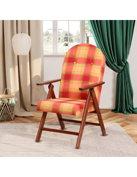 Poltrona in Legno AMALFI Sedia Reclinabile MASLEGNO Cuscino Imbottito 108x65x60