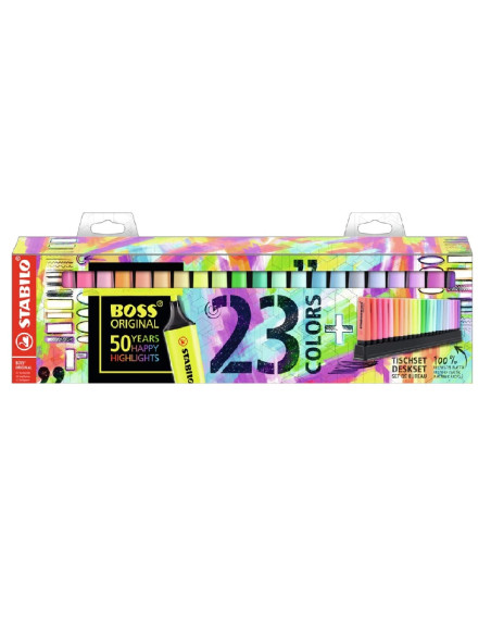 Evidenziatori STABILO BOSS Original Set 23 Colori Assortiti 50 Years Edition