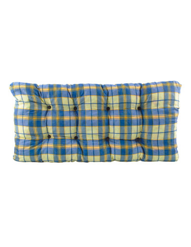 Image of Ricambio Cuscino Sedia in Legno Imbottito Poltrona Relax MAS026 Trama Scozzese Blu052