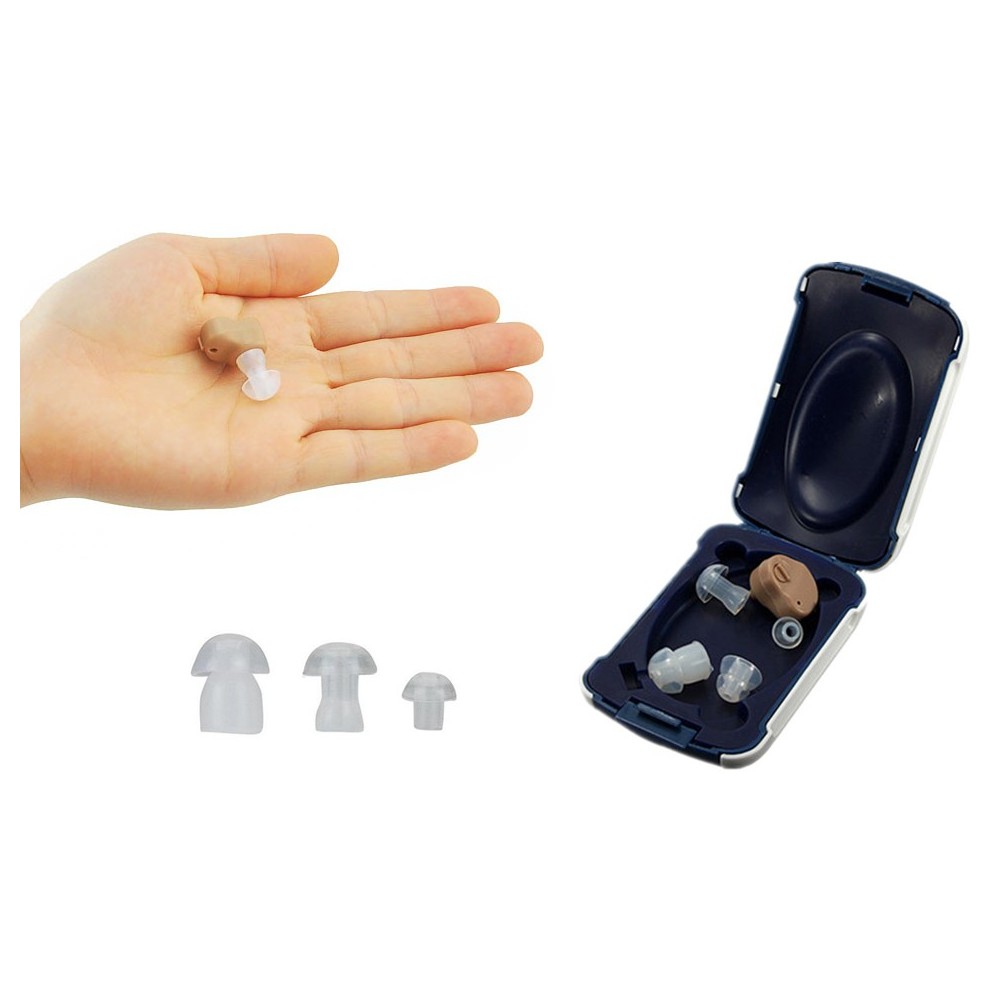 Mini amplificatore sonoro apparecchio acustico invisibile auricolare 