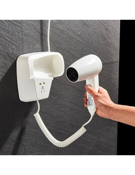 Asciugacapelli da Parete Hotel B&B a Muro Phon Professionale 1300W 2 Velocità