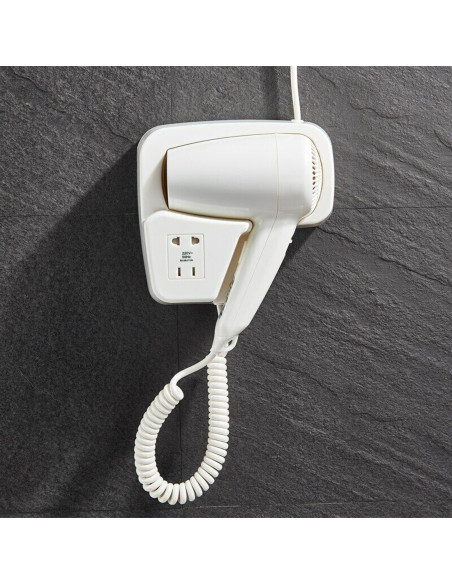 Asciugacapelli da Parete Hotel B&B a Muro Phon Professionale 1300W 2 Velocità