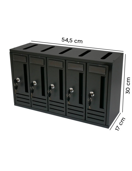 Cassetta condominiale Iron Grey Art 900.5 Verticale 5 posti 52x18x30h Antracite
