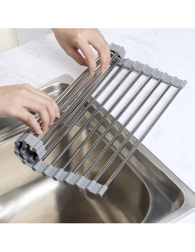 Scolapiatti Pieghevole Lavabo Salvaspazio in...