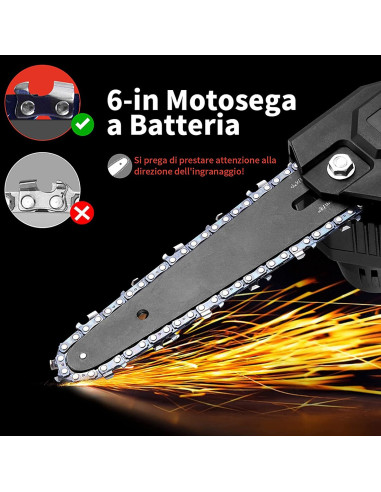 Mini Motosega Elettrica Cordless a Batteria...