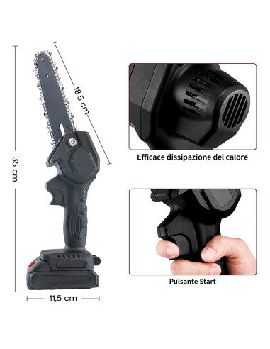 Mini Motosega Elettrica Cordless a Batteria...