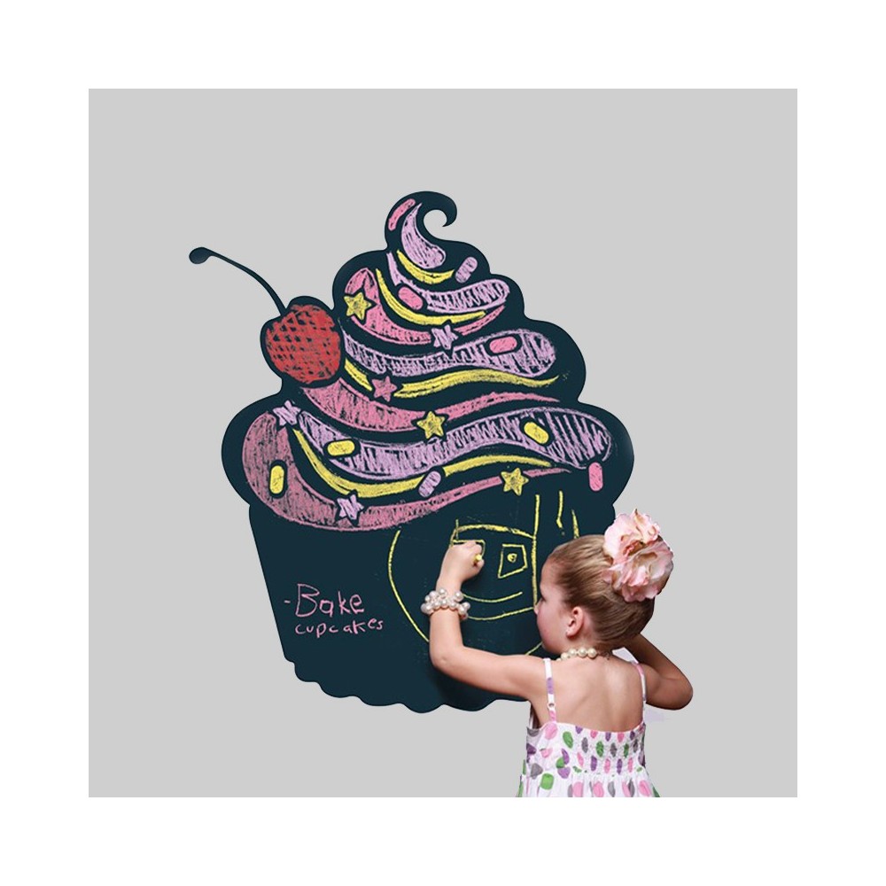 Lavagna adesiva nera con gessetti colorati 200...