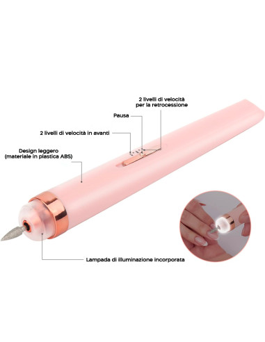 Mini Fresa per Unghie Elettrico Portatile...
