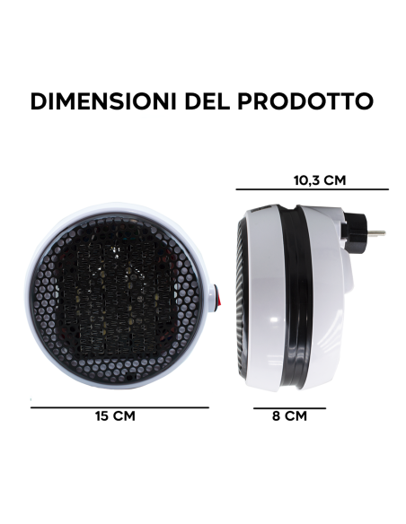 Stufa Elettrica Portatile Senza Fili da Muro 900W Display Timer e Telecomando