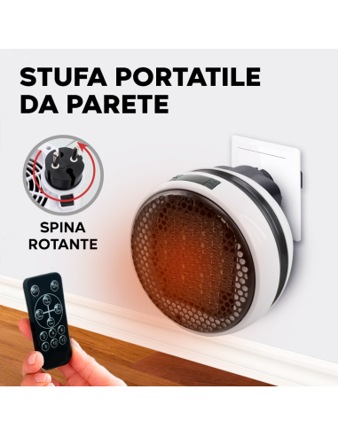 Stufa Elettrica Portatile Senza Fili da Muro...