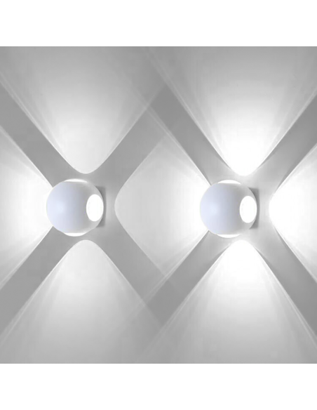 Applique da Parete Lampada LED Tonda 12W Angolo di Luce 120° 6500K Luce Fredda