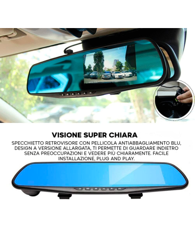 Specchietto Retrovisore con Telecamera Schermo...